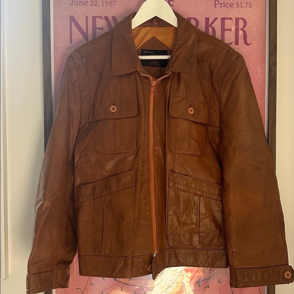 Classic Women's Brown Leather Jacket - Unbranded